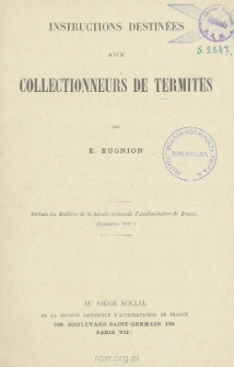 Instructions destinées aux collectionneurs de termites