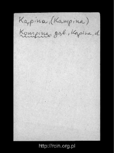 Kompina. Files of Gostynin district in the Middle Ages. Files of Historico-Geographical Dictionary of Masovia in the Middle Ages