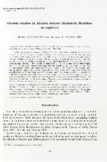 Growth studies in Akodon dolores (Rodentia: Muridae) in captivity