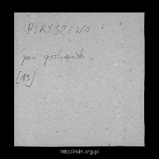 Pieryszew. Files of Gostynin district in the Middle Ages. Files of Historico-Geographical Dictionary of Masovia in the Middle Ages