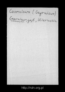 Czerniew. Files of Gostynin district in the Middle Ages. Files of Historico-Geographical Dictionary of Masovia in the Middle Ages