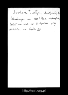 Sochora. Files of Gostynin district in the Middle Ages. Files of Historico-Geographical Dictionary of Masovia in the Middle Ages