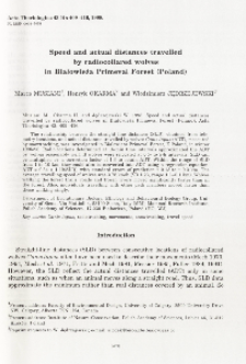 Speed and actual distances travelled by radiocollared wolves in Białowieża Primeval Forest (Poland)