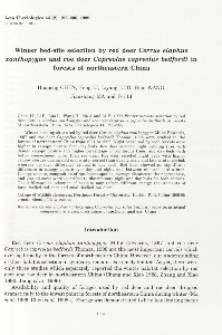 Winter bed-site selection by red deer Cervus elaphus xanthopygus and roe deer Capreolus capreolus bedfordi in forests of northeastern China