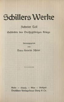 Schillers Werke. 10 Tl, Geschichte des Dreissigjährigen Kriegs