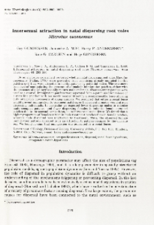 Intersexual attraction in natal dispersing root voles Microtus oeconomus