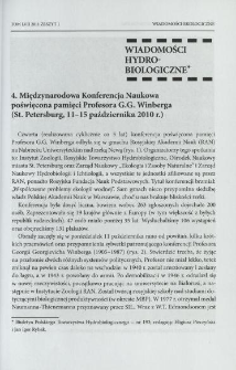 4 Międzynarodowa Konferencja Naukowa poświęcona pamięci Profesora G. G. Winberga (St. Petersburg, 11-15 października 2010 r.)