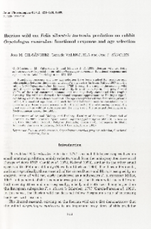 Iberian wild cat Felis silvestris tartessia predation on rabbit Oryctolagus cuniculus: functional response and age selection