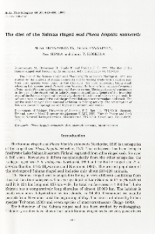 The diet of the Saimaa ringed seal Phoca hispida saimensis