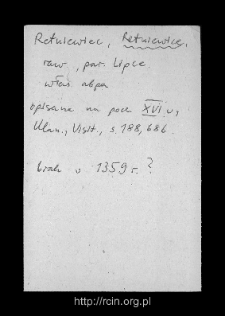 Retnowiec. Files of Rawa Mazowiecka district in the Middle Ages. Files of Historico-Geographical Dictionary of Masovia in the Middle Ages