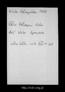 Wola Cyrusowa. Files of Rawa Mazowiecka district in the Middle Ages. Files of Historico-Geographical Dictionary of Masovia in the Middle Ages