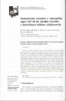 Enzymes’ application from Aspergillus niger IBT-90 in pretreatmentof textiles made of natural cellulose fibres