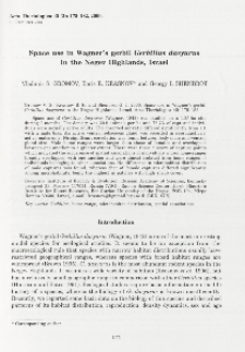 Space use in Wagner's gerbil Gerbillus dasyurus in the Negev Highlands, Israel