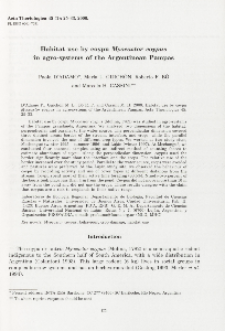 Habitat use by coypu Myocastor coypus in agro-systems of the Argentinean Pampas