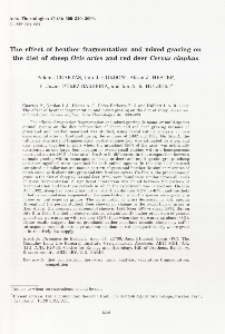 The effect of heater fragmentation and mixed grazing on the diet of sheep Ovis aries and red deer Cervus elaphus