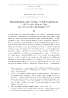 Siedemdziesiąte urodziny Sienkiewicza – rezonans społeczny (w relacjach prasowych)