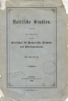 Baltische Studien. Neue Folge Bd. 4 (1900)