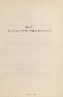 Calculus of Principal Relations. (1836)