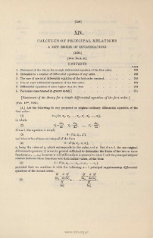 Calculus of Principal Relations. A new series of investigations. (1836)