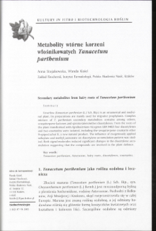 Secondary metabolites from hairy roots of Tanacetum parthenium