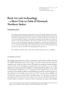 Rock Art and Archaeology – a Short Visit to Zolat el Hammad, Northern Sudan