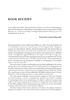 Rozwój społeczności Federmesser na Nizinie Środkowoeuropejskiej [The Development of Federmesser Communities on the Central European Plain], Iwona Sobkowiak-Tabaka, Warszawa 2017 : [recenzja]