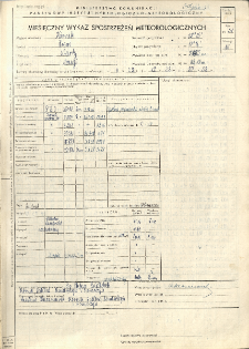 Miesięczny wykaz spostrzeżeń meteorologicznych. Grudzień 1951