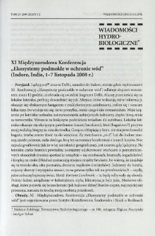 XI Międzynarodowa Konferencja "Ekosystemy podmokłe w ochronie wód" (Indore, Indie, 1-7 listopada 2008 r.)