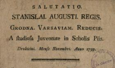 Salutatio Stanislai Augusti Regis Grodna Varsaviam Reducis