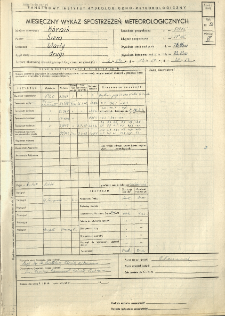 Miesięczny wykaz spostrzeżeń meteorologicznych. Czerwiec 1956