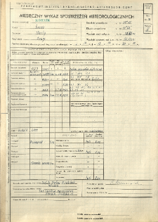 Miesięczny wykaz spostrzeżeń meteorologicznych. Wrzesień 1956