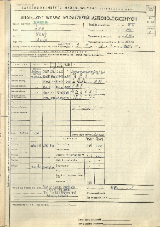 Miesięczny wykaz spostrzeżeń meteorologicznych. Maj 1958