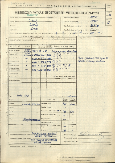 Miesięczny wykaz spostrzeżeń meteorologicznych. Grudzień 1958