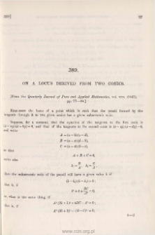 On a Locus derived from Two Conics