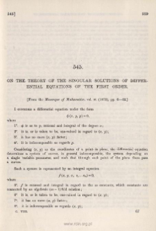 On the theory of the singular solutions of differential equations of the first order