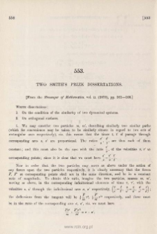 Two Smith's Prize dissertations [1873]