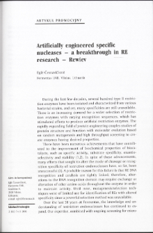 Artificially engineered specific nucleases - a breakthrough in RE research - Rewiev