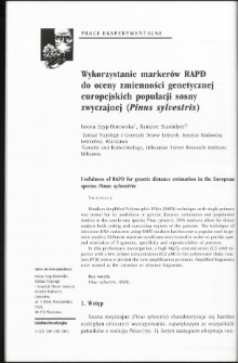 Usefulness of RAPD for genetic distance estimation in the European species Pinus sylvestris