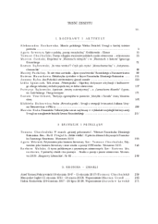 Pamiętnik Literacki, Z. 1 (2020), Treść zeszytu