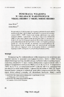 Penetracja wzajemna w układach warstwowych nikiel-srebro i nikiel-miedź-srebro = Investigation of layered Ni-Ag and Ni-Cu-Ag films