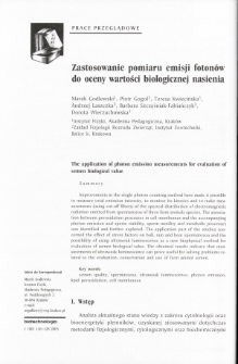 The application of photon emission measurements for evaluation ofsemen biological value