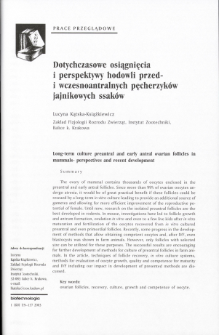 Long-term culture preantral and early antral ovarian follicles inmammals- perspectives and recent development