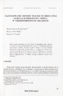 Zastosowanie metody TLM do numerycznej symulacji przepływu ciepła w niejednorodnych układach = Use of TLM method for num erical simulation of heat flow