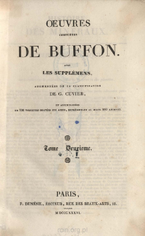 Oeuvres completes de Buffon avec les supplémens, augmentées de la classification de G. Cuvier. Vol.2