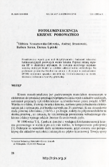 Fotoluminescencja krzemu porowatego = Photoluminescence from porous silicon