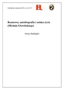 Rozmowa, autobiografia i sztuka życia (Michała Głowińskiego)