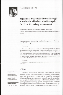 The separation of biotechnology products in aqueous two-phase systems. Part II - Applications