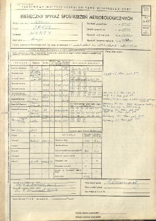 Miesięczny wykaz spostrzeżeń meteorologicznych. Styczeń 1960