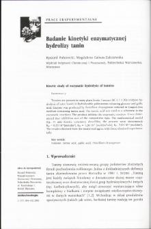 Badanie kinetyki enzymatycznej hydrolizy tanin