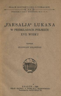 "Farsalja" Lukana w przekładach polskich XVII wieku